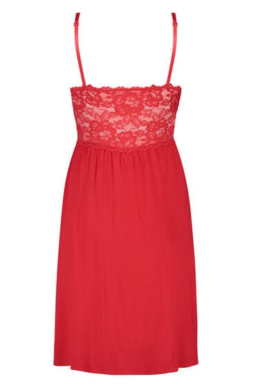 Hunkemoller Nora Lace Vrouwen Neglige - Tango red – Maat XXS