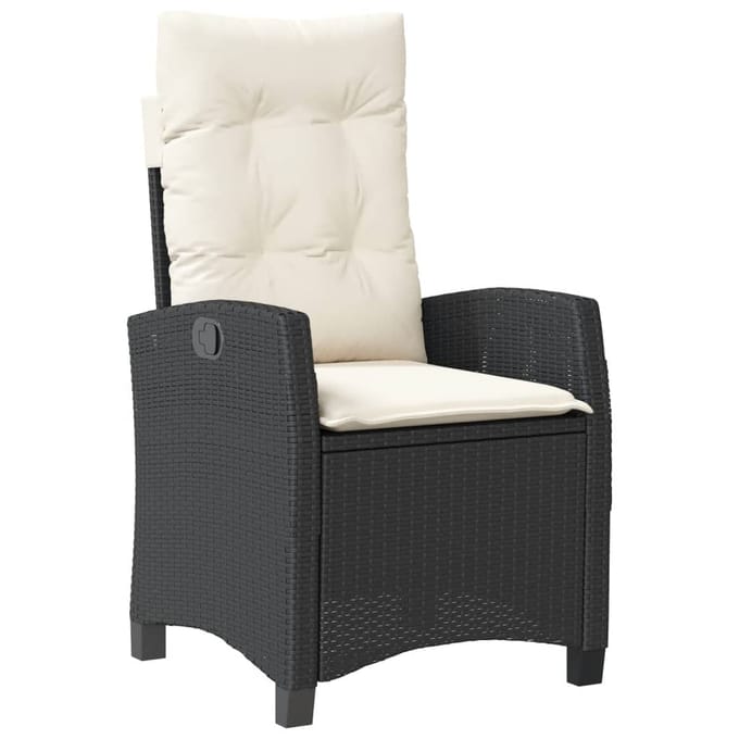 vidaXL - 5-delige - Tuinset - met - kussens - poly - rattan - zwart