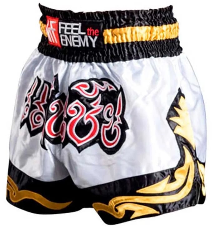 Krf Feel The Enemy Champion Thaiboksbroekjes Wit M Man