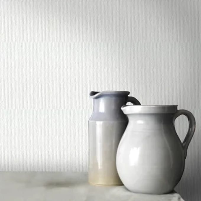 Sencys Overschilderbaar Vliesbehang Linnen - Wit - 10,05 M X 52 Cm