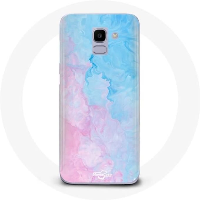 Coque - Samsung - Galaxy J6 2018 - Souple - Protection - Bleu/Rose rose