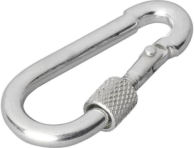 ProPlus Karabijnhaak met schroefsluiting - metaal - 5 x 50 mm - chroom