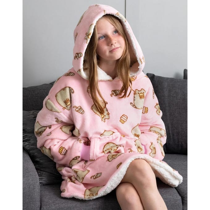 Pusheen Childrens/Kids VUddie Oversized Hoodie Deken One Size roze