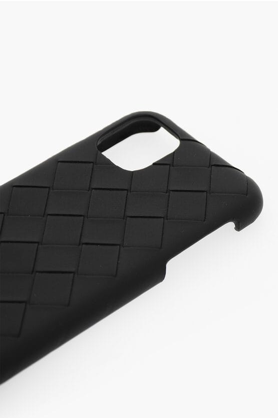 Intreccio leren iPhone 11-hoesje in zwart