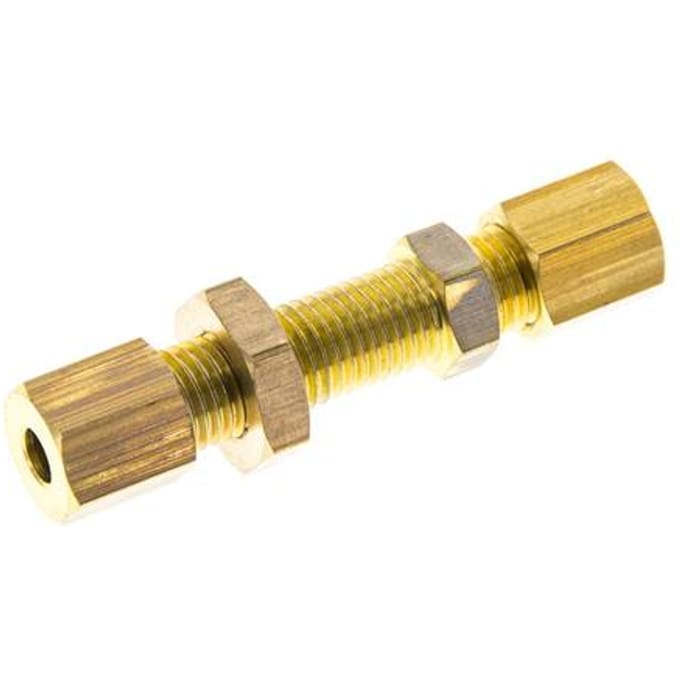 4mm Messing Rechte Knelfitting Doorvoer 150 Bar DIN EN 1254-2