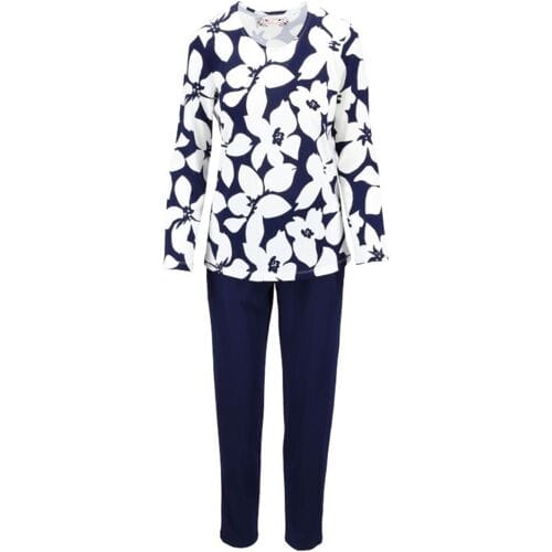 Katoenen dames pyjama nachtblauw Ringella - Blauw - Maat - 38