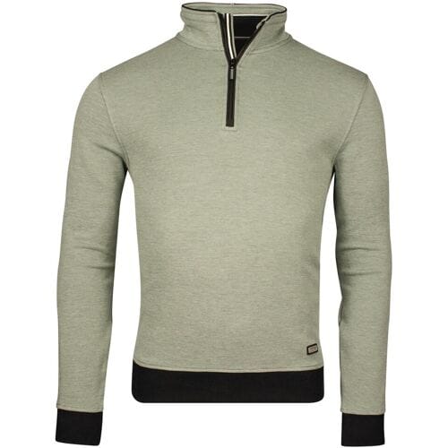 Baileys Trui Sweatshirt Half Zip 2-Tone Oxford Doubleface Jacquard Interlock Olijf Groen / male