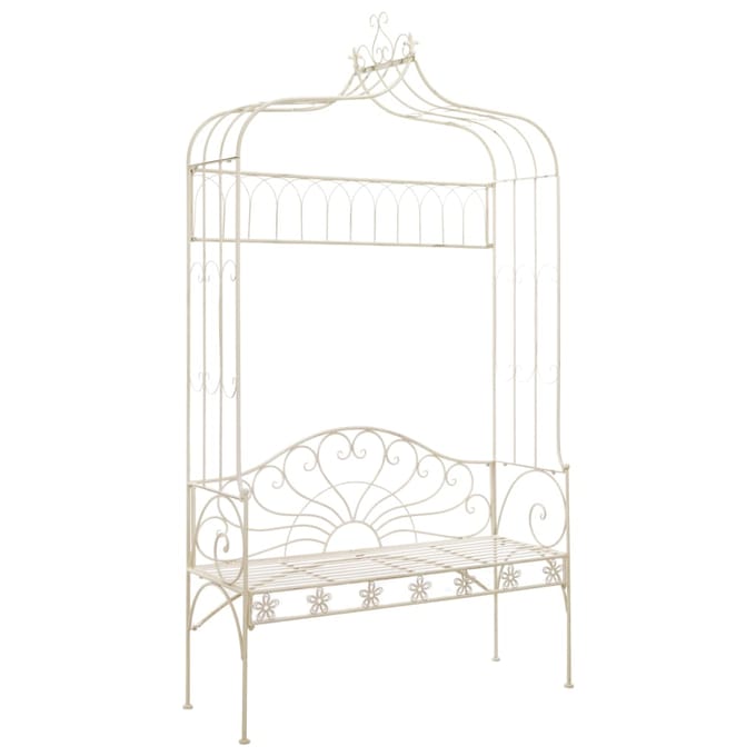vidaXL - Tuinbank - 122 - cm - ijzer - antiekwit