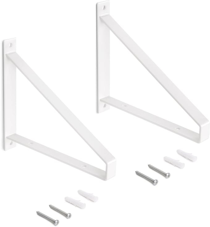 Emuca Set van houten plankdragers Shelf met driehoekige vorm, Staal, Zwart