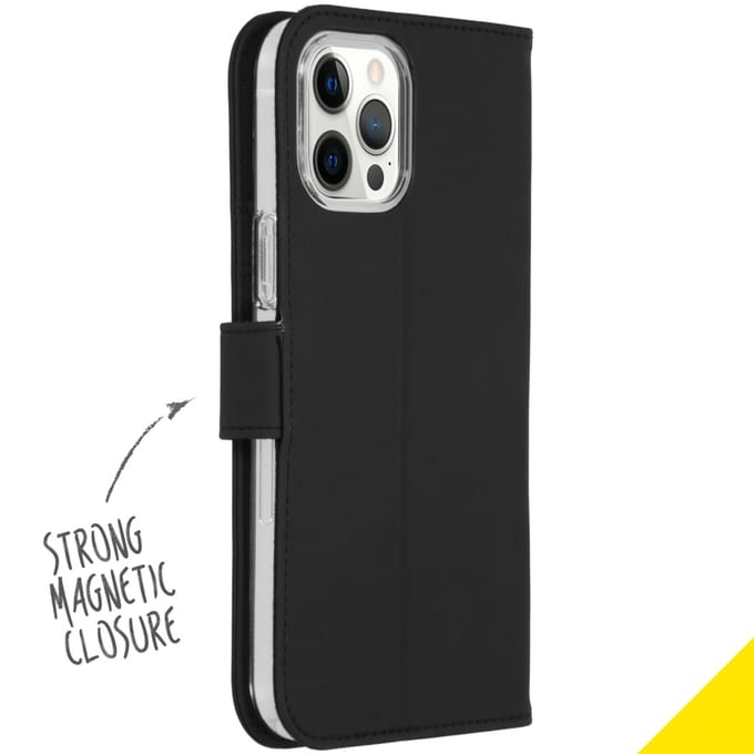 Accezz Hoesje - Geschikt voor Apple iPhone 12 Pro Max - Wallet Softcase Bookcase - Zwart