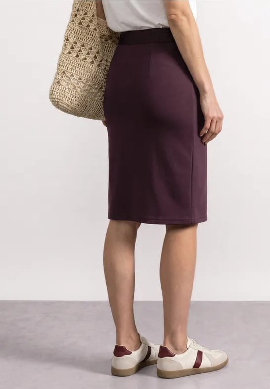 Knielange rok in wikkel-look
