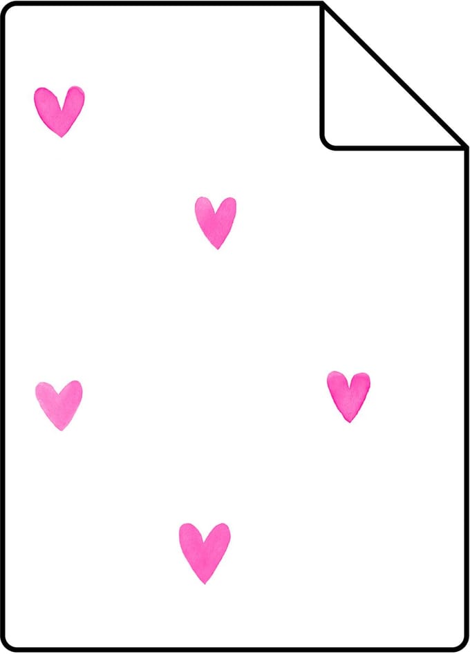Proefstaal ESTAhome behang hartjes fuchsia roze - 26.5 x 21 cm - 138866-S