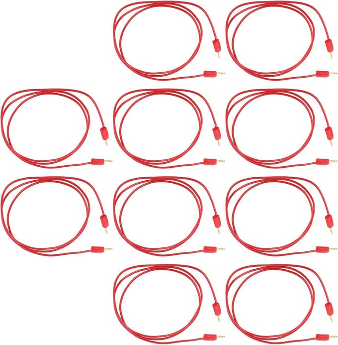Bananenstekker Testkabels - Meetkabels Multimeter - Elektrisch Testen - Messing en PVC Constructie - 2 Mm - Rood