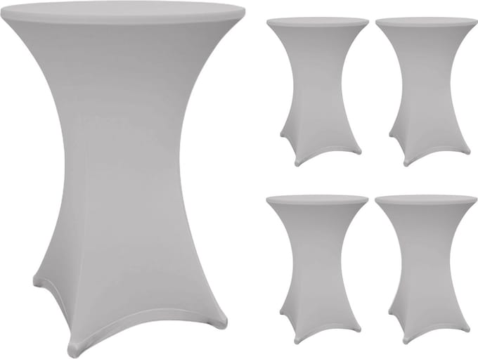 LUMALAND bartafelhoes - Ø 70-75 cm - zilvergrijs - set van 5