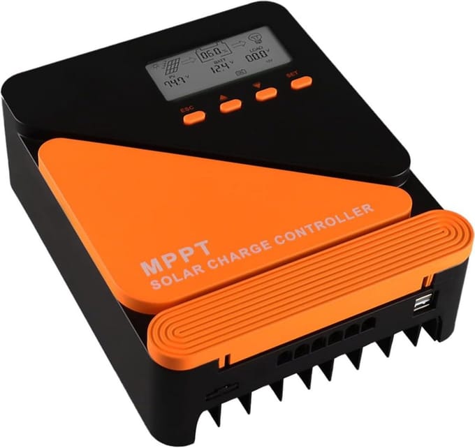 60A MPPT Solar Laadregelaar 12/24V LCD Display en Dubbele USB-poort