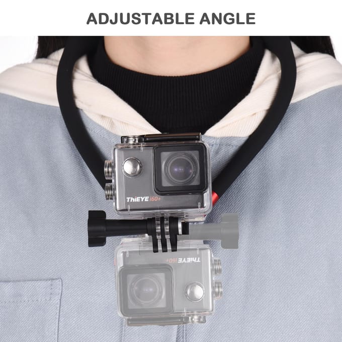 Sportcamera-nekhouder Mount Smartphone-nekhouder Borsthouder met actiecamera-adapter zwart