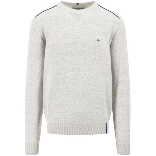 Fynch-Hatton Trui O-Neck Cotton Wool Knit Licht Grijs / male