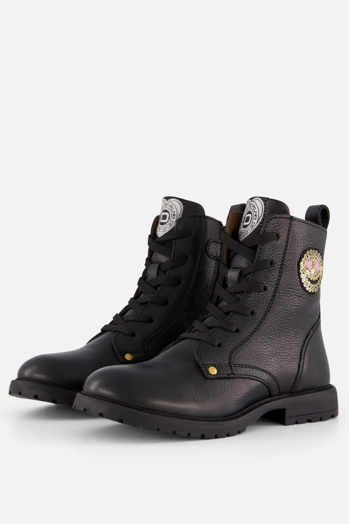 Develab Develab Smiley Veterboots zwart Leer