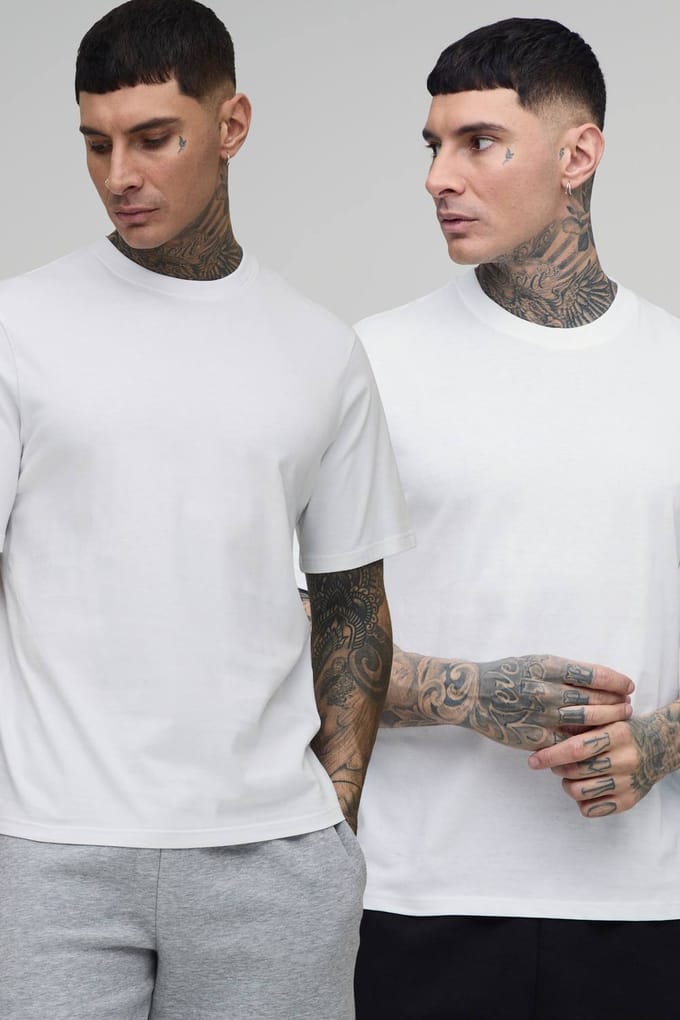 Tall 2 Pack Essential T-Shirt | White | Size Small