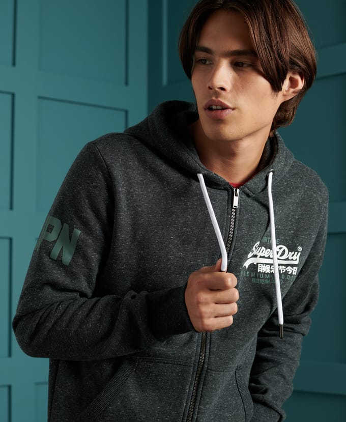 Superdry Vintage Logo Duo Ziphood Heren Sweatvest - Maat S