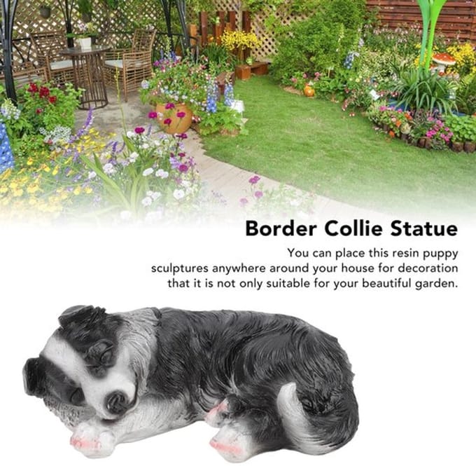 Store_7 - Tuinhondbeelden - Decoratieve Hars Border Collie Sculpturen