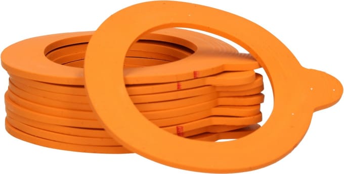 Le parfait - Weckpot inmaakringen - 20x - rubber - oranje - 7 cm