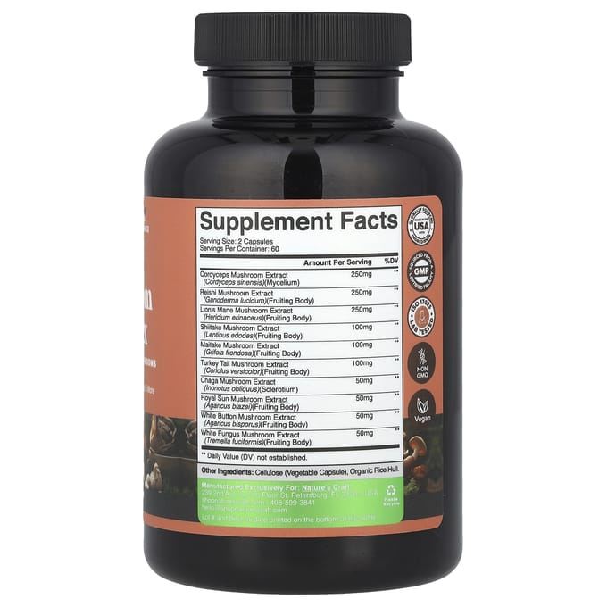 Nature's Craft, Paddenstoelencomplex, 120 Capsules