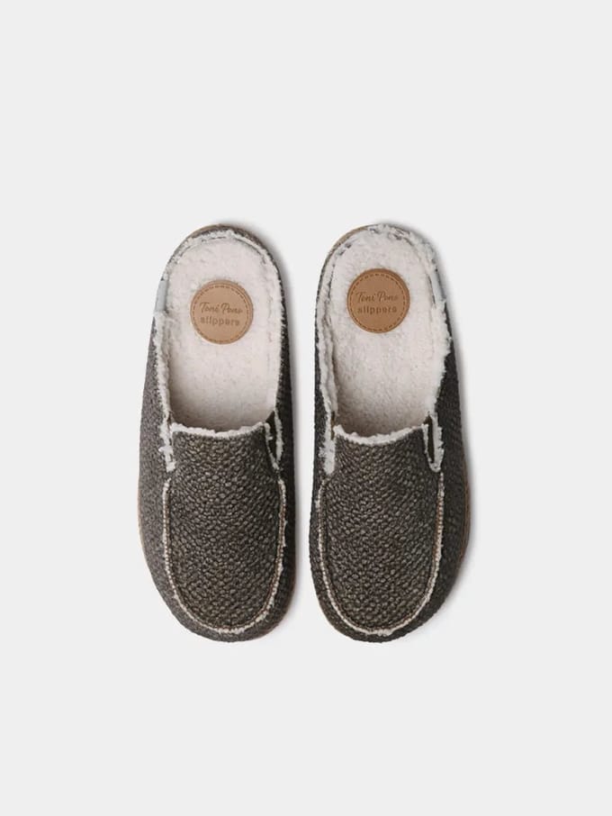 Herenslippers in klompstijl met jutezool | NALEC