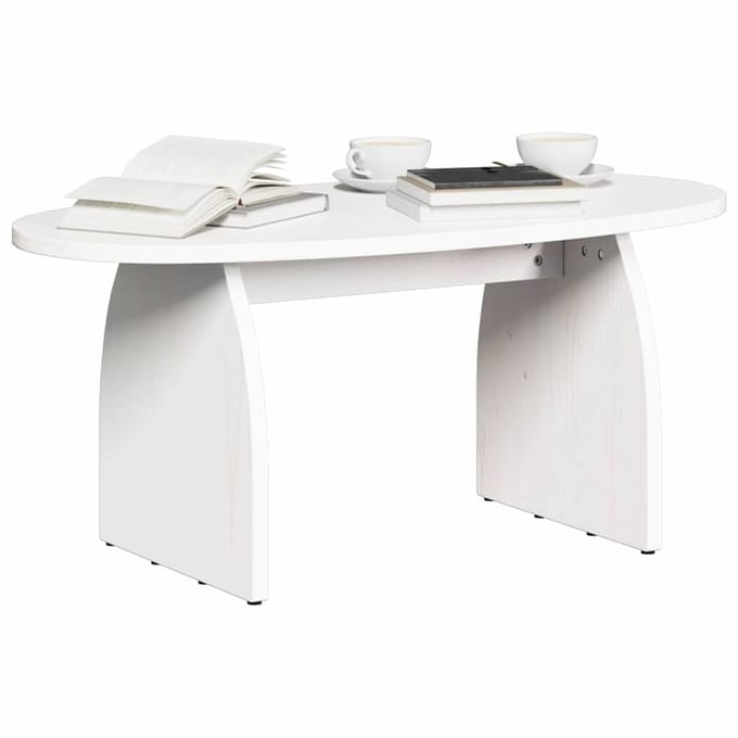 vidaXL - Salontafel - Wit - 80 - x - 40 - x - 35 - cm - Massief - grenenhout