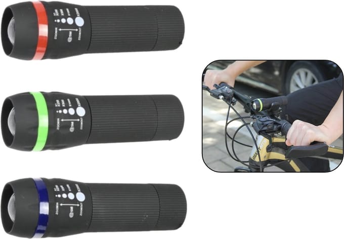 PD Tactical LED Zaklamp - 5 zoom functies - 1 watt - compact - zwart