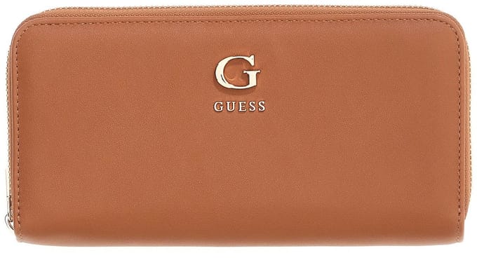 GUESS portemonnee Coleen SLG Zip Around Wallet Caramel bruine