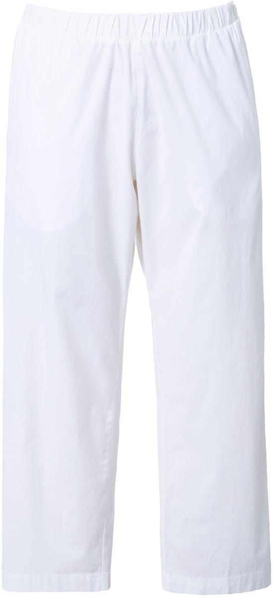 Ulla Popken - Dames - 7/8-chinobroek Ruby elastische tailleband wijde - Sneeuwwit - Maat 44