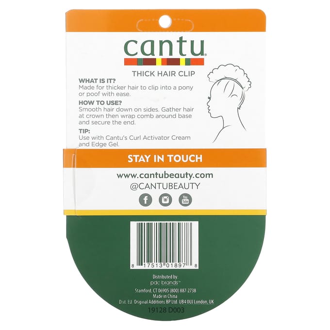 Cantu, dikke haarclip, extra hold, 1 clip orange