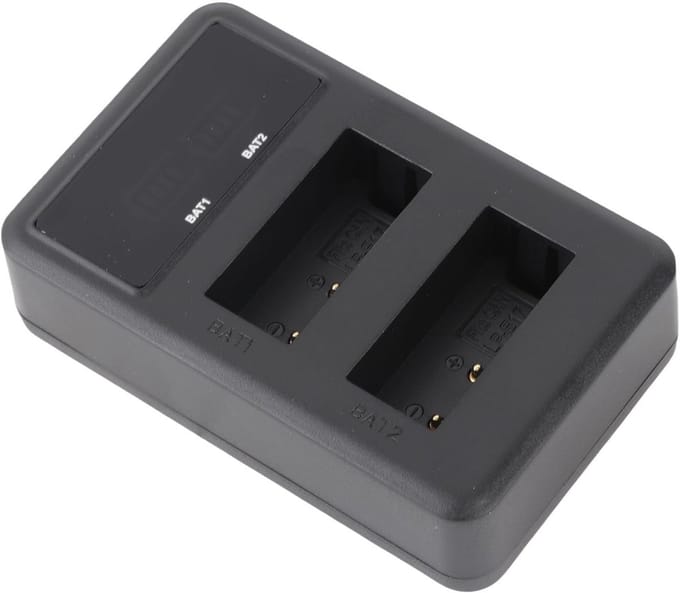 Dubbele Batterijlader - Camera Oplader - Reizen Fotografie - Dubbel Opladen LED Display - Compact Ontwerp - Zwart