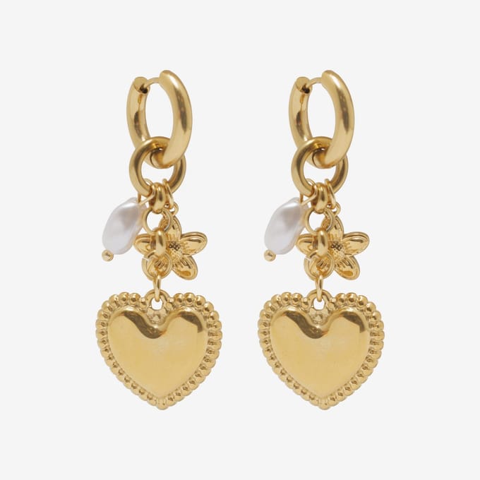 Essenza Heart Earrings Gold