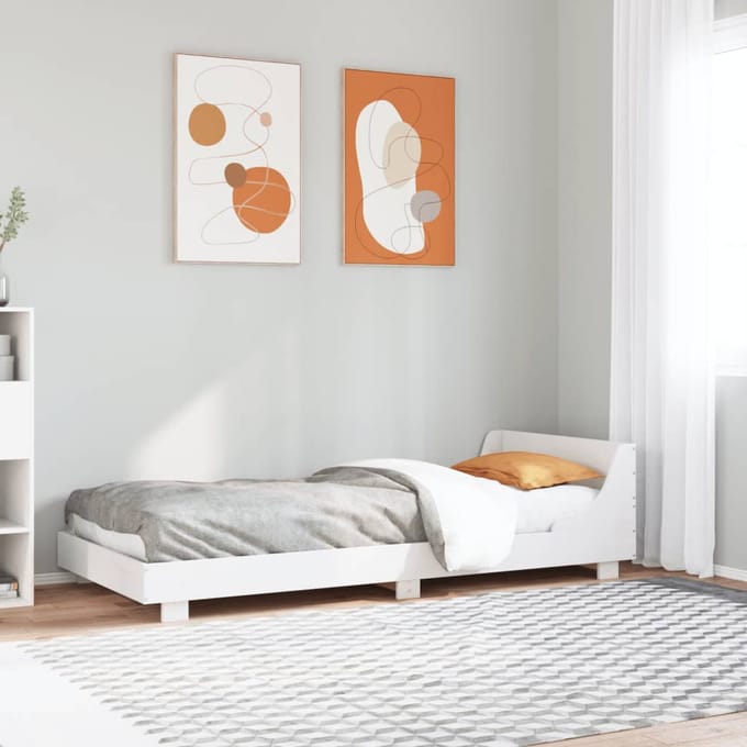 vidaXL - Bedframe - zonder - matras - massief - grenenhout - wit - 140x200 - cm