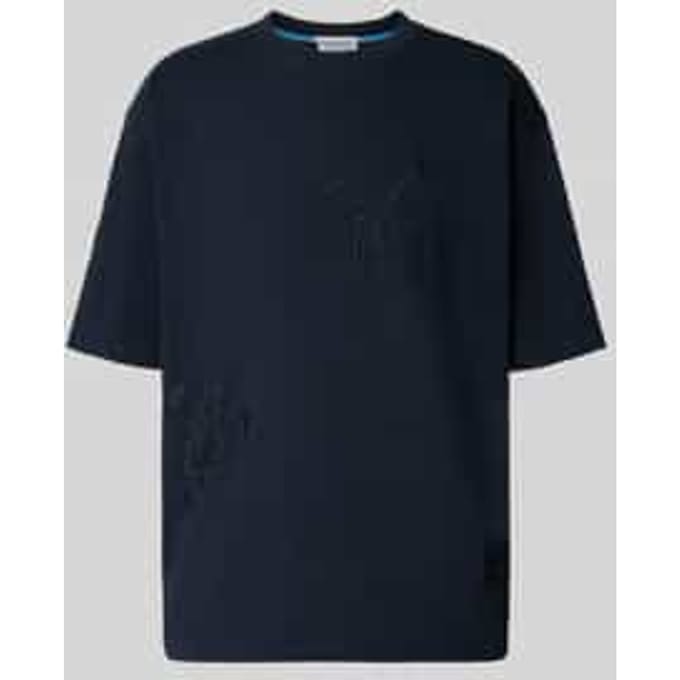 T-shirt met stitchings en ronde hals