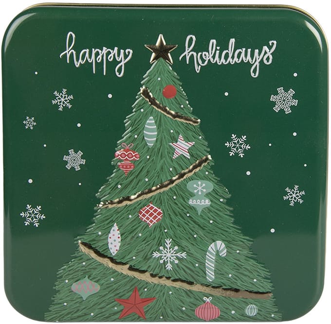 Clayre & Eef Bewaarblik 17x17x6 cm Groen Metaal