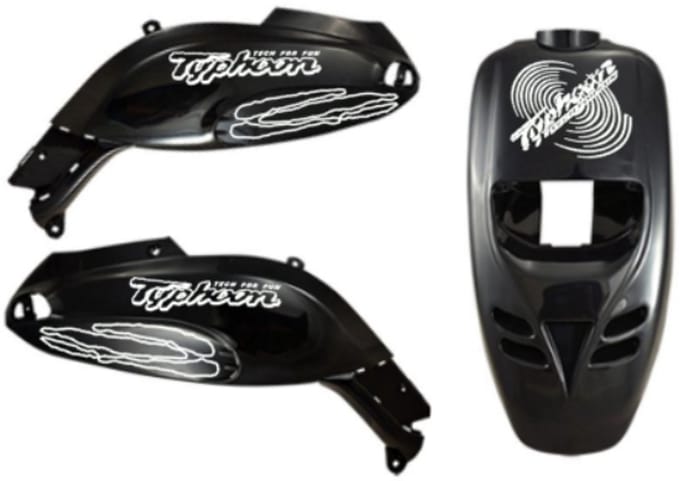 Piaggio Typhoon Stickerset - Cyclone - Wit