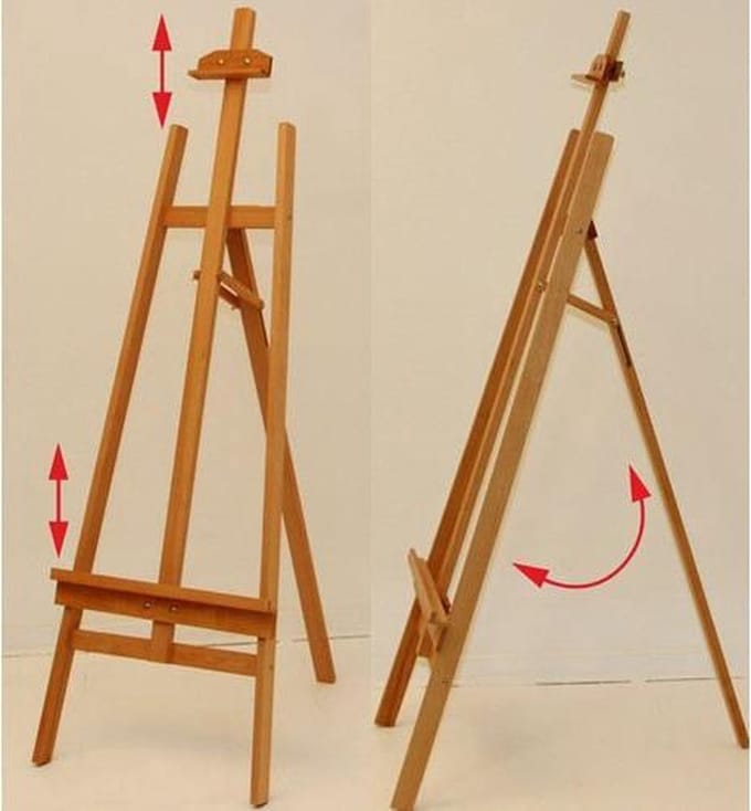 Schildersezel driepoot - beuken - beginners, kinderen of voor display - studio ezel - veldezel
