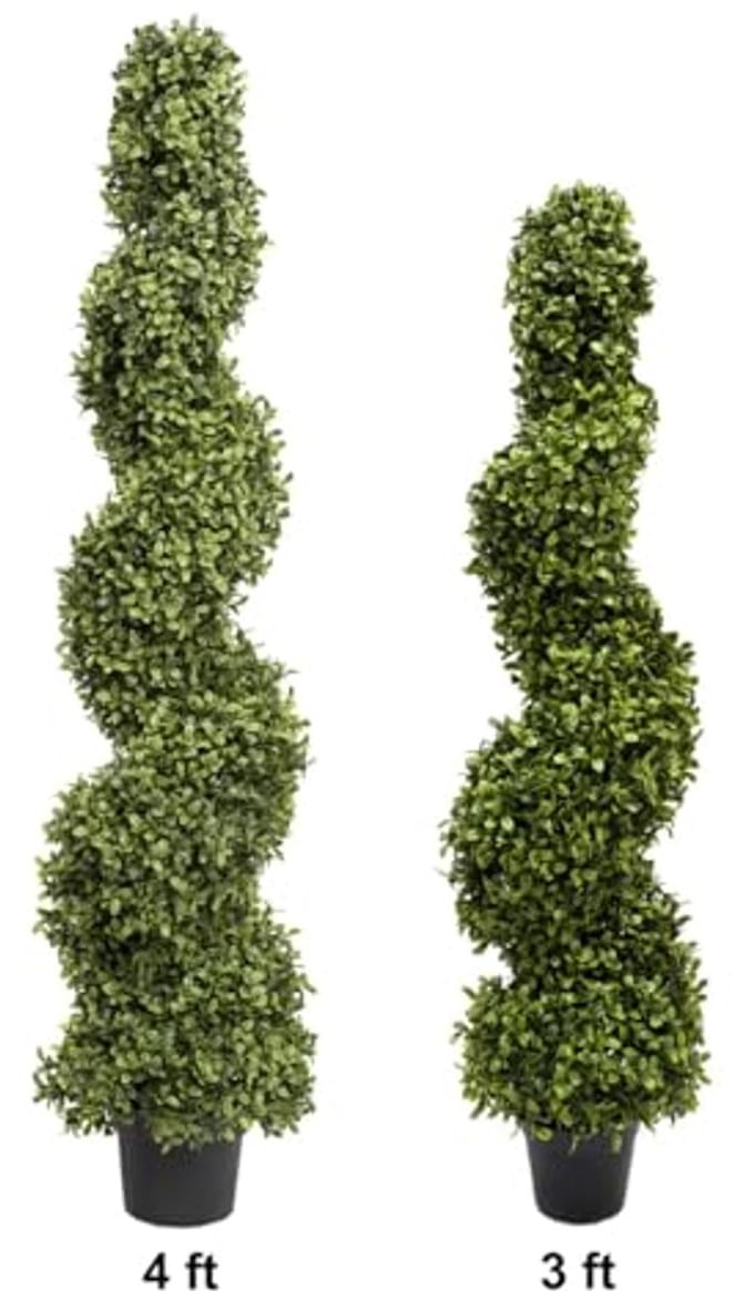 Set van 2 Kunstmatige Buxus Topiary Bomen 3ft (96cm)