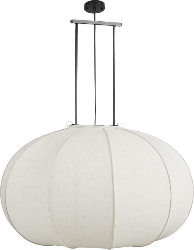 Mica Decorations Pego Hanglamp - H94 x Ø83 cm - Linnen - Off White