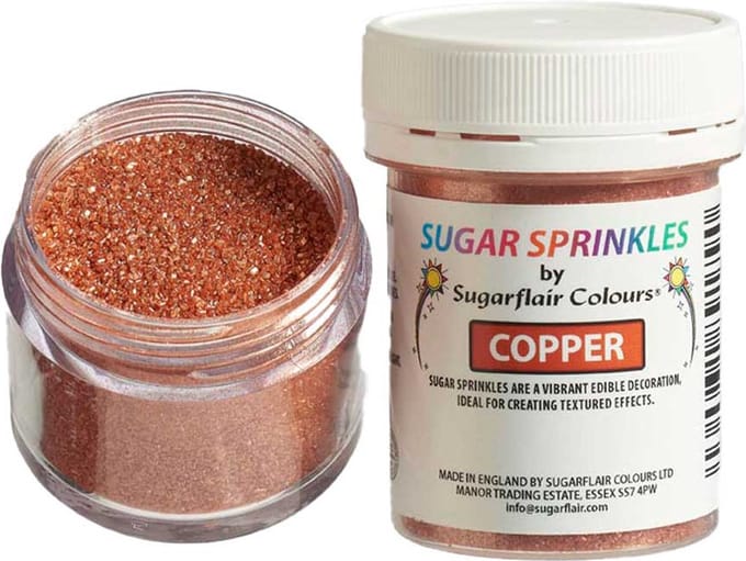 Sugarflair Sugar Sprinkles - Koper - 40g - Gekleurde Suiker - Eetbare Taartdecoratie