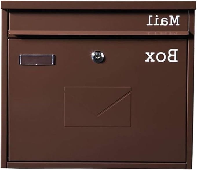 Brievenbus - Postbus Huis - Post Ontvangen - Afsluitbaar Veilig - 36x10.5x32cm - Bruin