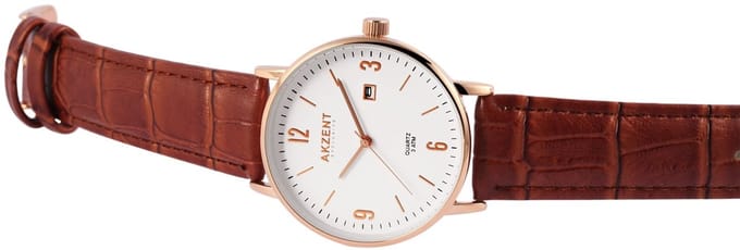 AKZENT Herenhorloge kunstleer Karam, 3 ATM
