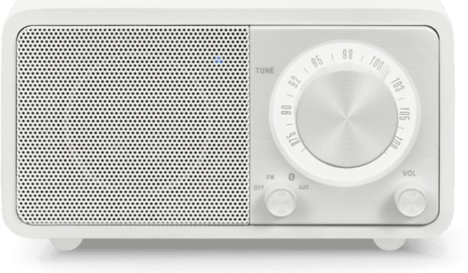 Sangean Genuine Mini - WR-7 - Mini FM-radio met Bluetooth en houten kast - Wit