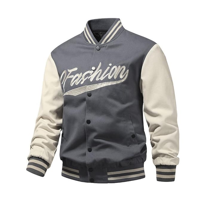 Geborduurde Top met Baseballkraag Lente en Herfst Herenjack Groot Casual Los Baseballjack S