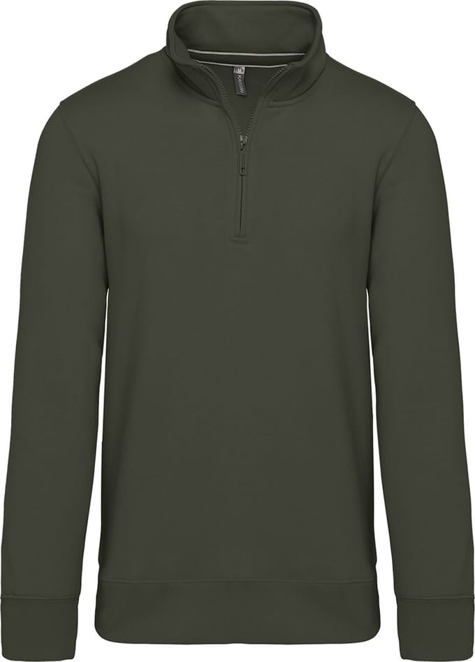 Kariban Sweater met ritshals K487 - Dark Khaki - XL