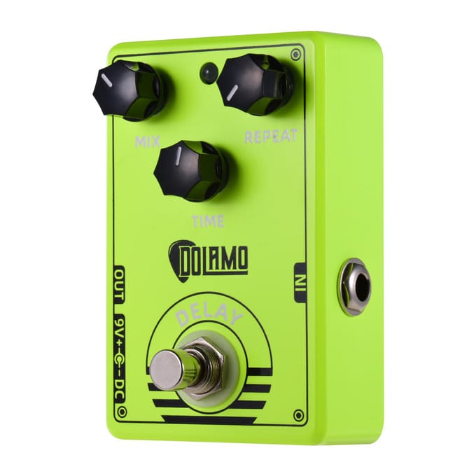 Dolamo D-14 Delay Gitaar Effectpedaal Delaypedaal met Mix-, Repeat- en Tijdsregelaars True Bypass groen