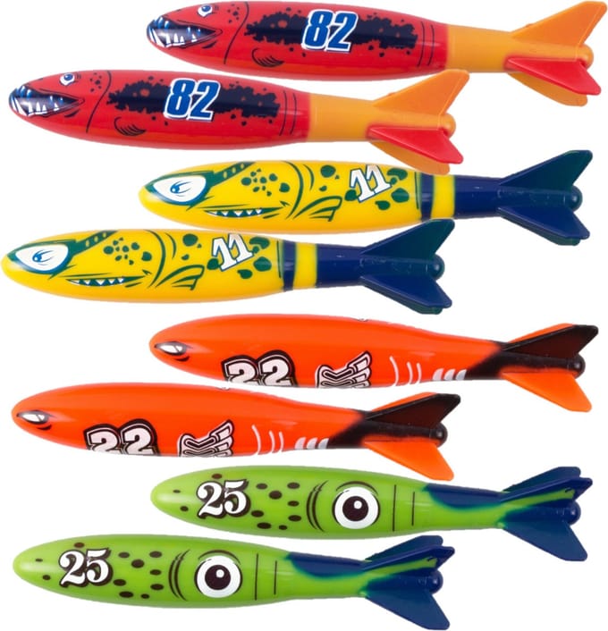 Benson Duikspeelgoed torpedos - 8-delig - gekleurd - kunststof